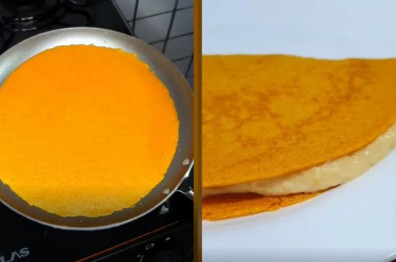 Crepe Fit com Massa de Cenoura sem Glúten