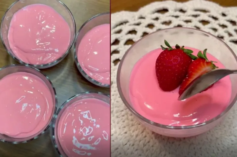 Mousse de Morango com 3 Ingredientes