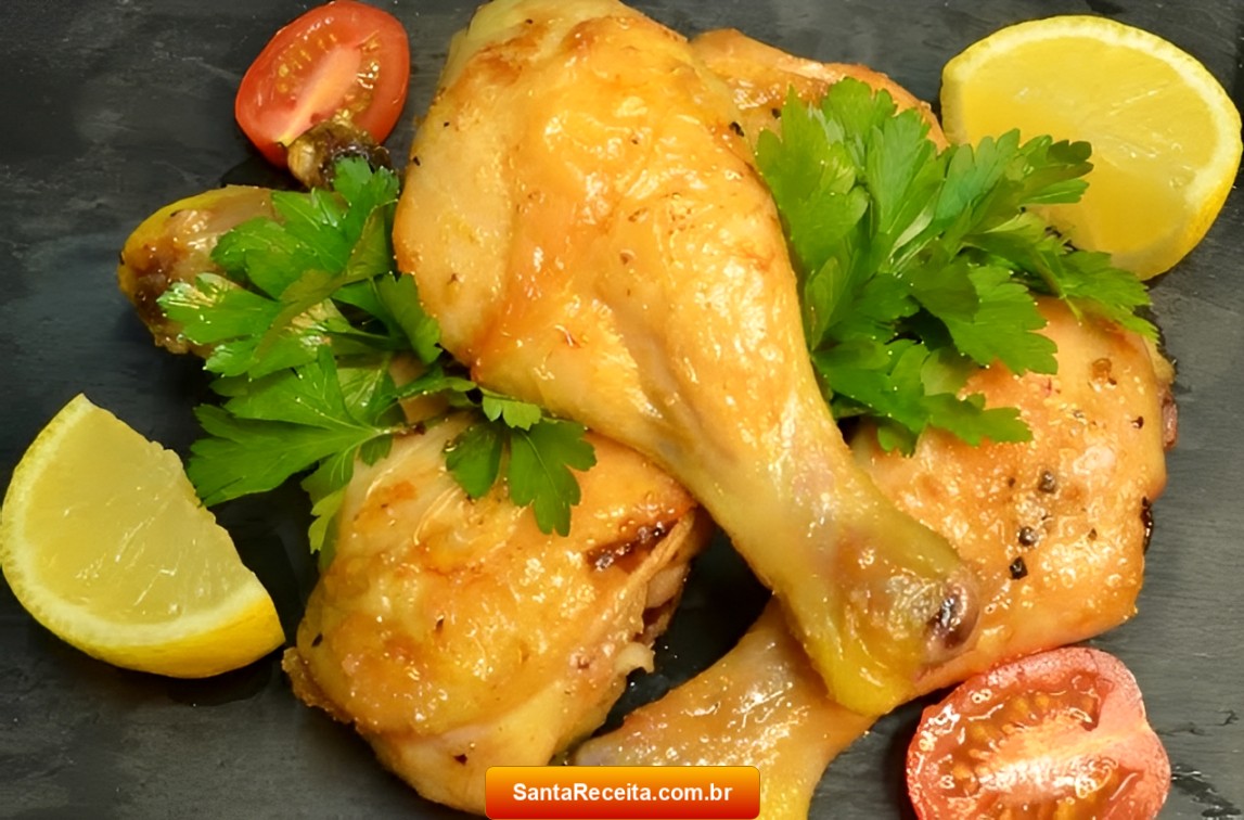 Frango Assado com Alho e Gengibre
